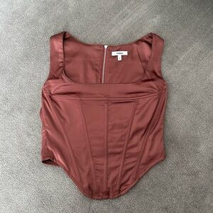 Miaou Brown Campbell Corset Tank Top